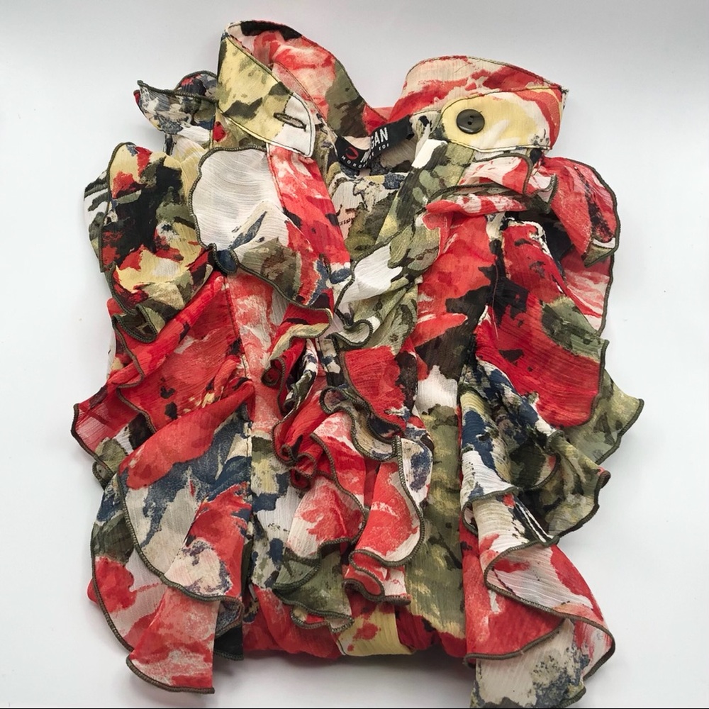MORGAN DE TOI RUFFLE SLEEVELESS BLOUSE - Picture 4 of 15